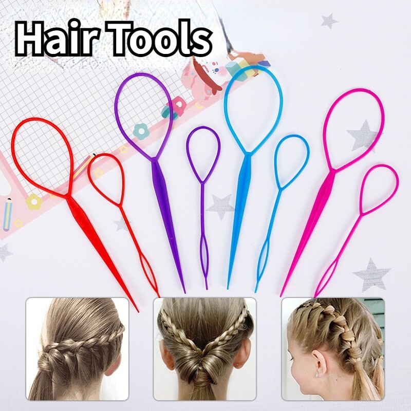 5Pcs/Set Ponytail Creator Plastic Loop Styling Tools Pony Topsy Tail Clip Hair Braid Maker Tool for Women Girl Hair Tools