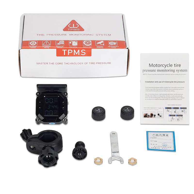 TOHAYIE Motorcycle TPMS Tire Pressure Monitoring System Solar External Sensors Waterproof Dustproof TPMS for Moto. 