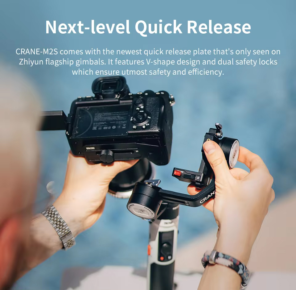 ZHIYUN Crane M2S Combo 3-axis Gimbal Stabilizer for Action Camera Smartphone Gimble for Sony A6600/A6500/A6400 A7C Canon EOS R. 