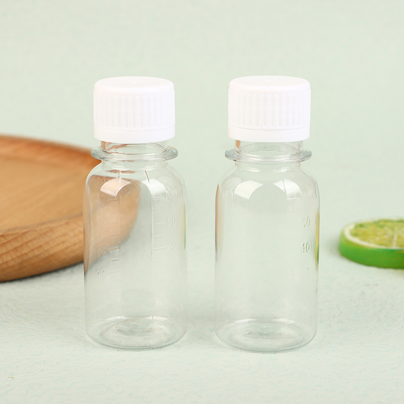 5Pcs 60ML Small Plastic Bottles Ginger Shot Bottles With Caps Mini Juice Bottles Reusable Liquid Bottle Container Leak Proof. 