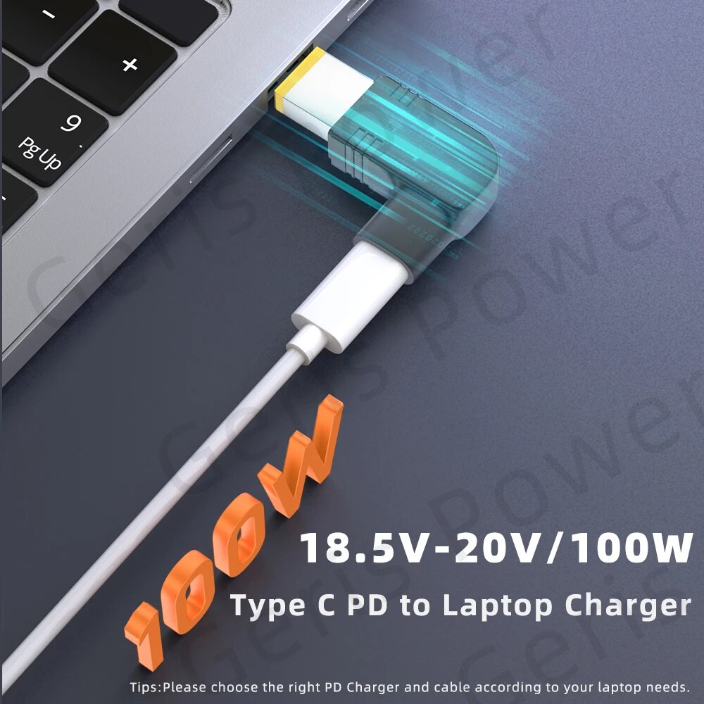 ​P​D 100W Type C to Universal Laptop Charger Converter for Asus Lenovo Hp Dell Acer Samsung USB C Fast Charger Adapter Connector. 