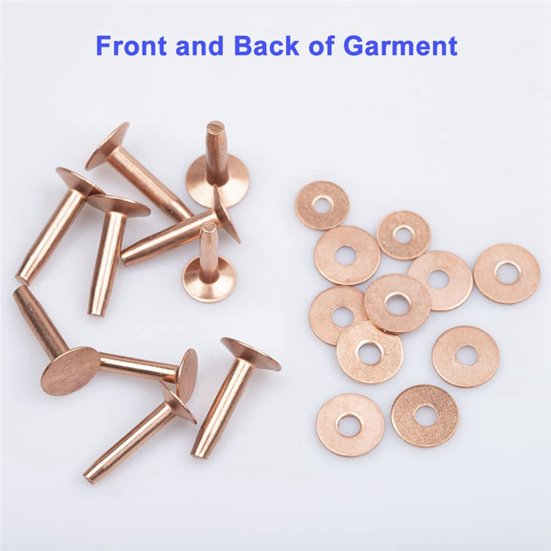 Copper Rivets and Burrs Solid Brass Rust-Proof Rivet Studs Leather Copper Rivet for Leather Pure Copper Rivet Setting Tool. 