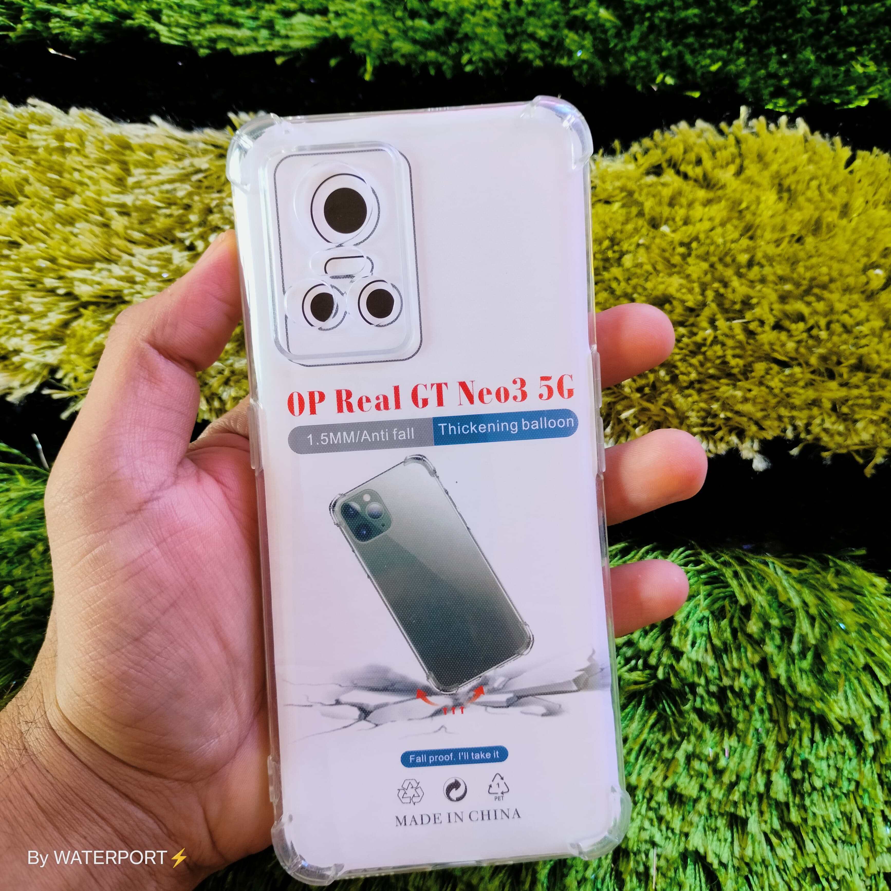 Custodia HAOYE Per Realme GT Neo3 + 2 Vetri Temperati | Cover Trasparente TPU Antiurto Con Angoli Rinforzati | Morbida E Sottile | Viola/Blu