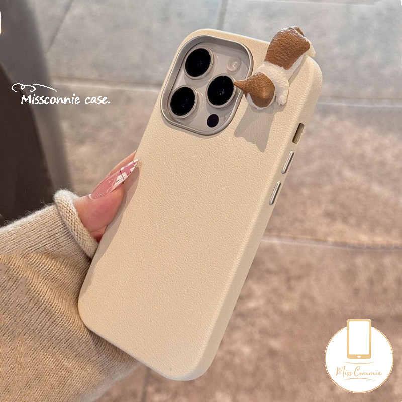 Cartoon Kitten Lovely 3D DIY Doll Cat Case Compatible for IPhone 16 11 12 15 14 13 Pro Max XR X 15 14 16 Plus XS Max Simple Solid Color Luxury Metal Lens Frame Leather Texture Case. 