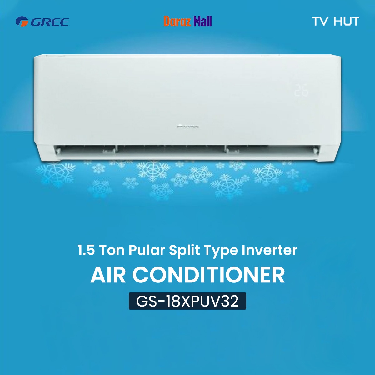 Gree GS-18XPUV32 1.5 Ton Pular Split Type Inverter AC With Official Warranty. 