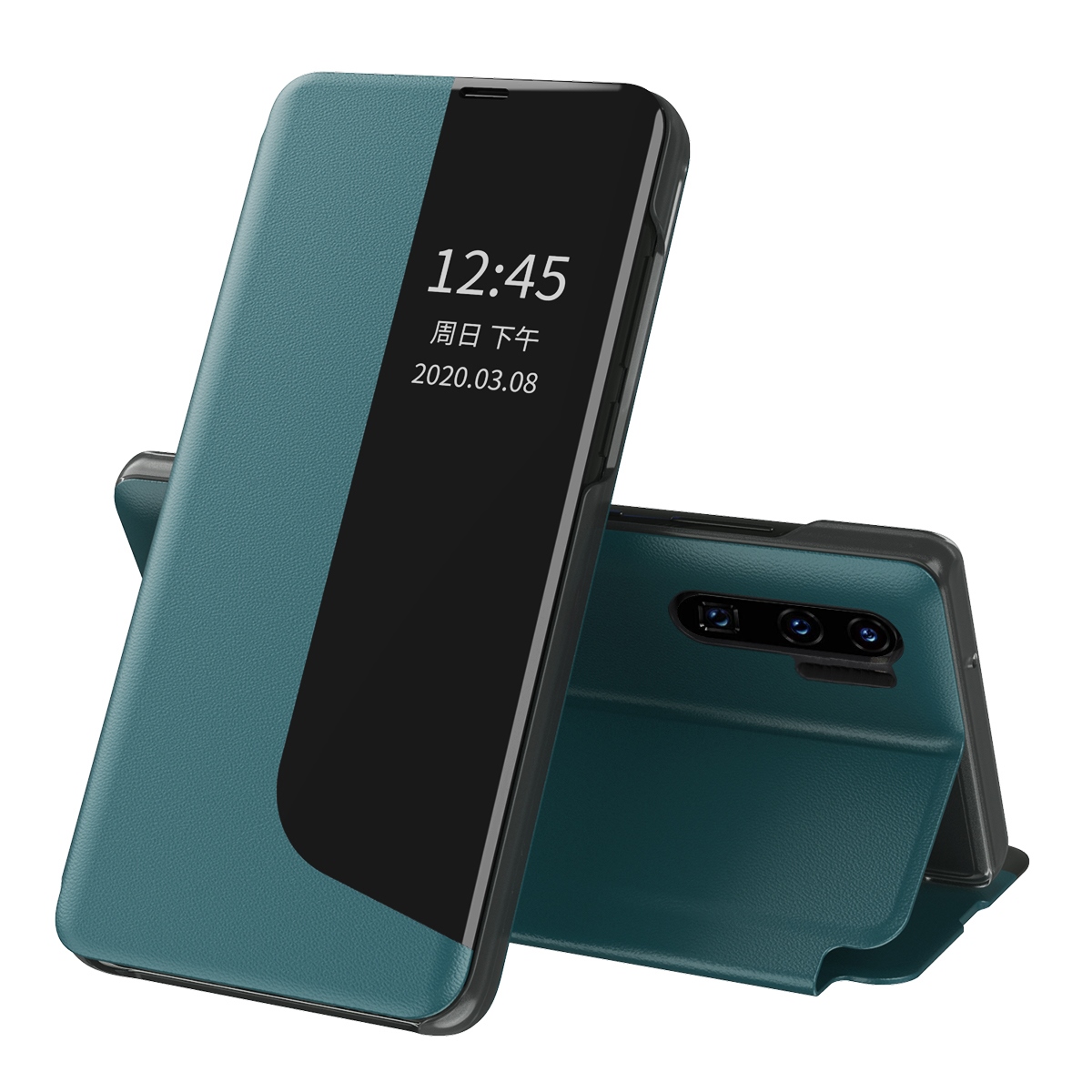 For Huawei P30 Pro Smart View Window Flip Stand Cover PU Leather Protective Case. 