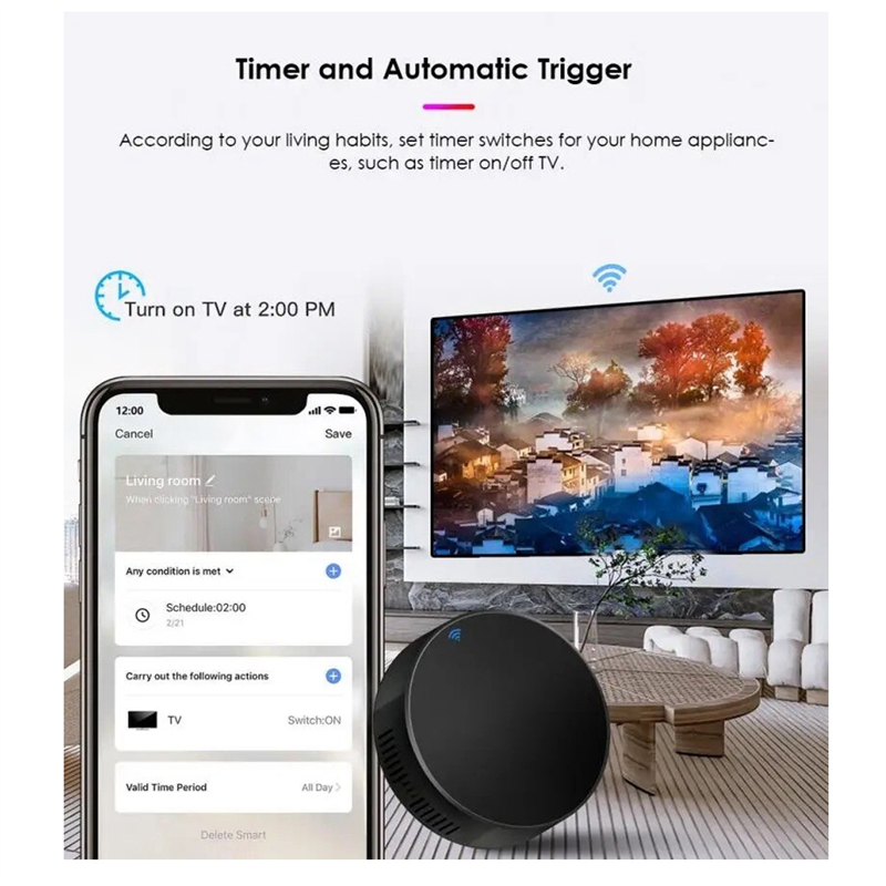 Tuya Wifi Smart IR Remote Control with Smart Life Home Remote for Air Conditioner TV DVD Alexa Durable Easy Install Easy to Use. 