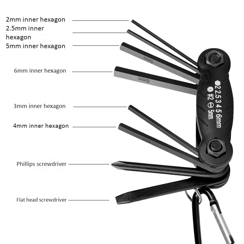 WEST BIKING Bicycle Repair Tools Set 8 in 1 Multitool Mtb Wrench Chain Hex Spoke Kit Accessories Bike Tools. 