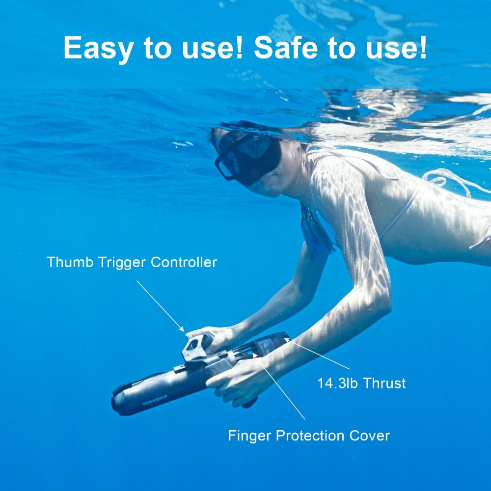 Subnado Underwater Scooter, Thumb Controlling Sea Scooter for SUP Paddle Board, Suitable for Pool, Diving, and Snorkeling. 