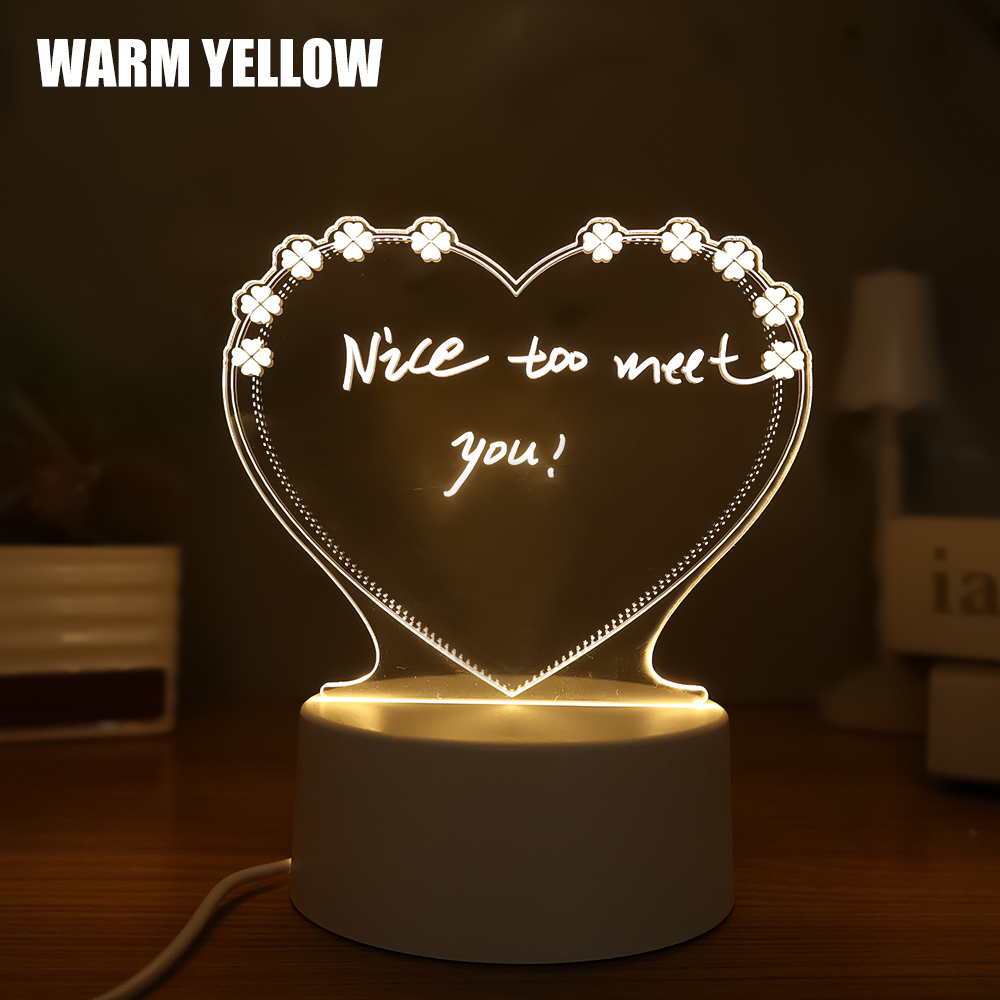 Erasable Luminous Transparent Home Desktop Acrylic Notepad Small Whiteboard Writing Message Boards. 
