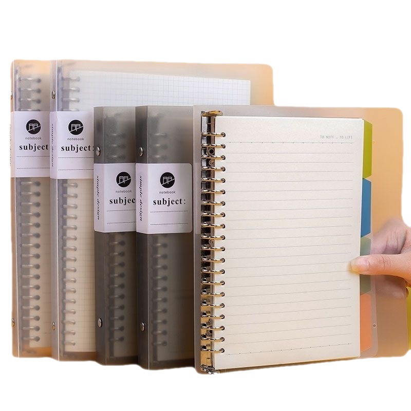 B5 Loose Spiral Notebook Notebook Extra Thick Removable Shell A5 Horizontal Line Refill Draft Notebook for Correction Junior High School Grid Foreign Trade. 