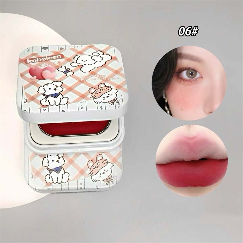 Square Iron Box Lip Mud Clay Matte Lipstick Blush Makeup Long-lasting Non-stick Cup Red Lip Tint Pigment Mousse Lipstick 6Colors