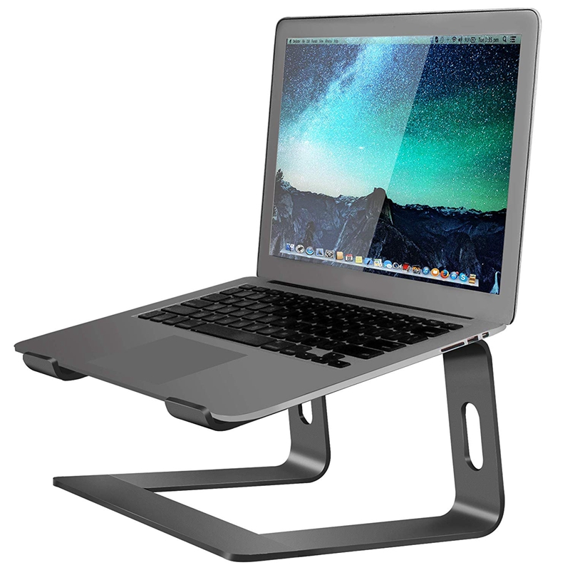 Aluminum Laptop Stand for Desk Compatible for Mac Macbook Pro Portable Holder Ergonomic Elevator Metal Riser for 10 To 15.6 Inch Computer Black. 