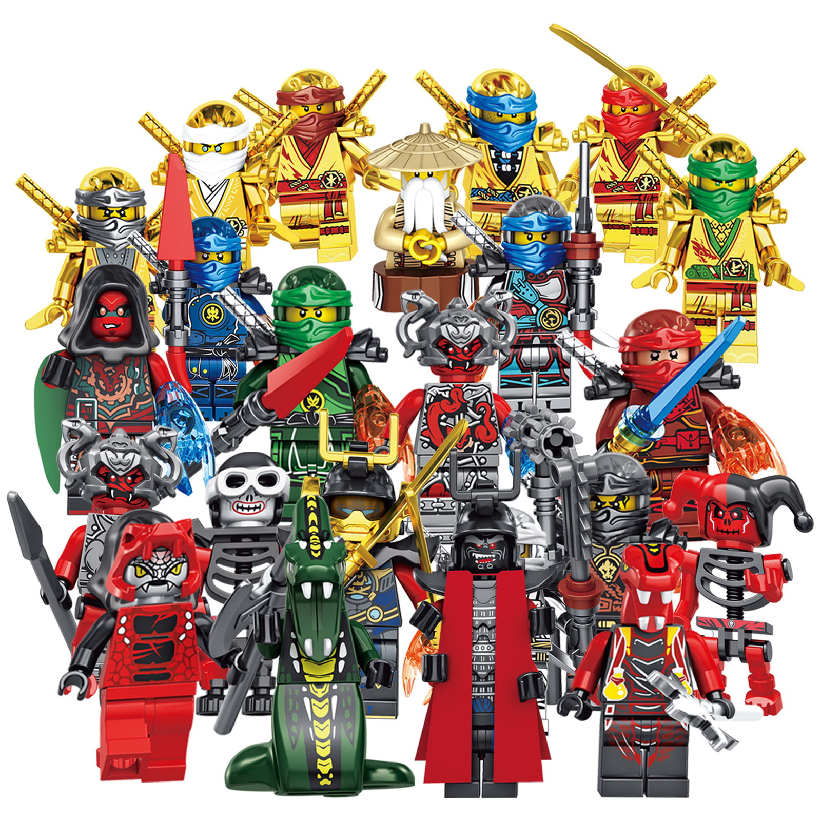 【Lejia】Set of 24 Ninja Children Assembled Building Block Kids