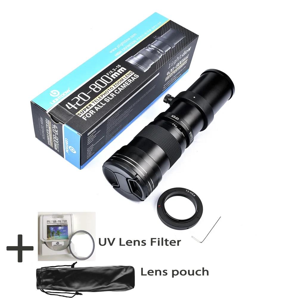 Lightdow 420-800mm F8.3 Manual Zoom Super Telephoto Lens With UV filter for Canon EOS Rebel T3 T3i T4i T5 T6s T7 Camera Lenes. 