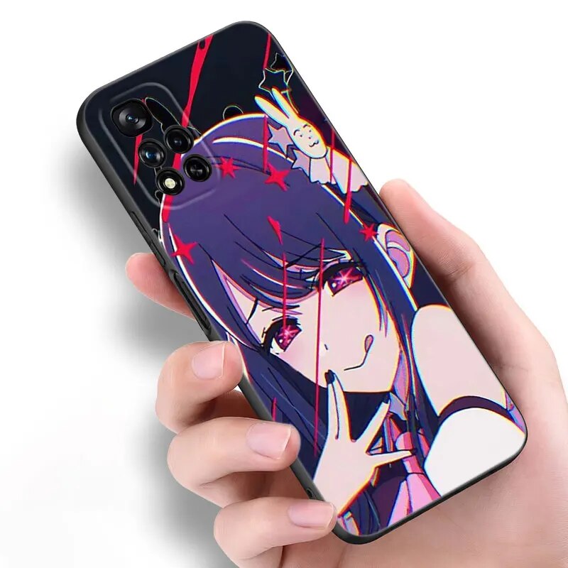 Anime Oshi no Ko Hoshino Ai Black Silicone Phone Case For Xiaomi POCO X3 X4 NFC F5 M3 M4 M6 X5 X6 Pro F3 F4 GT 5G C55 C65 M5. 
