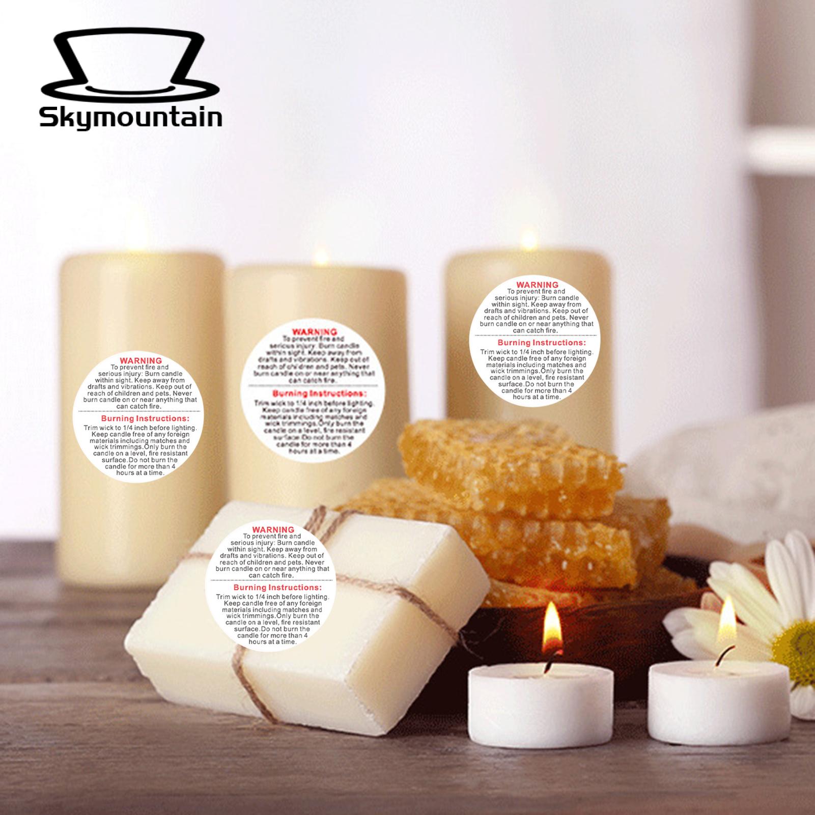 Skymountain Candle Warning Labels Convenient Clamshell DIY Candle Stickers. 