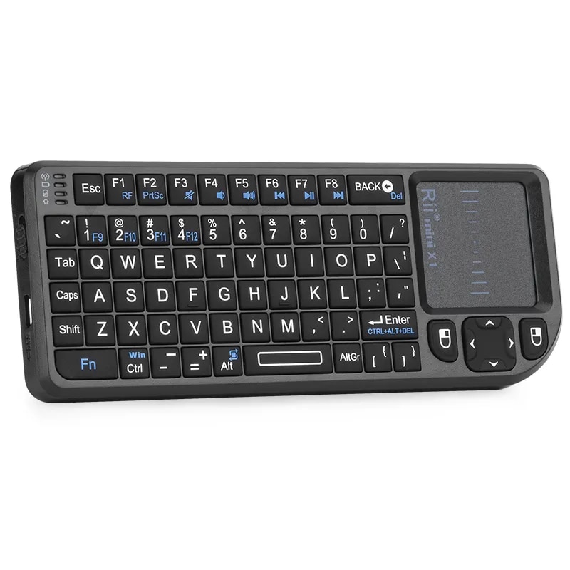 Rii X1 2.4GHz Mini Wireless Keyboard English/ES/FR Keyboards with TouchPad for Android TV Box/PC/Laptop. 