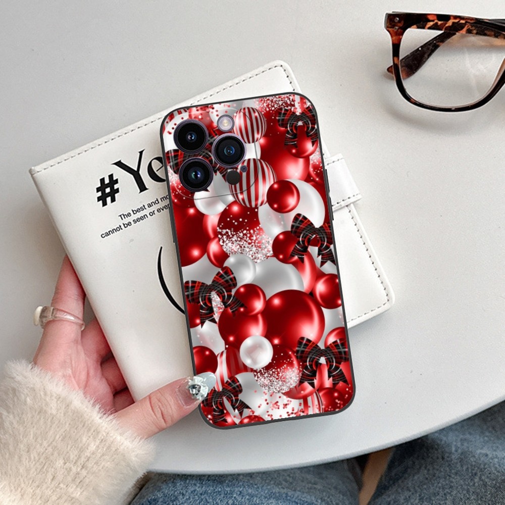 3D Balloon Mobile Cell Phone Case for iPhone 15 14 13 12 11 X XR XS 8 7 Pro Max Plus Mini Black Soft Phone Cover Funda. 