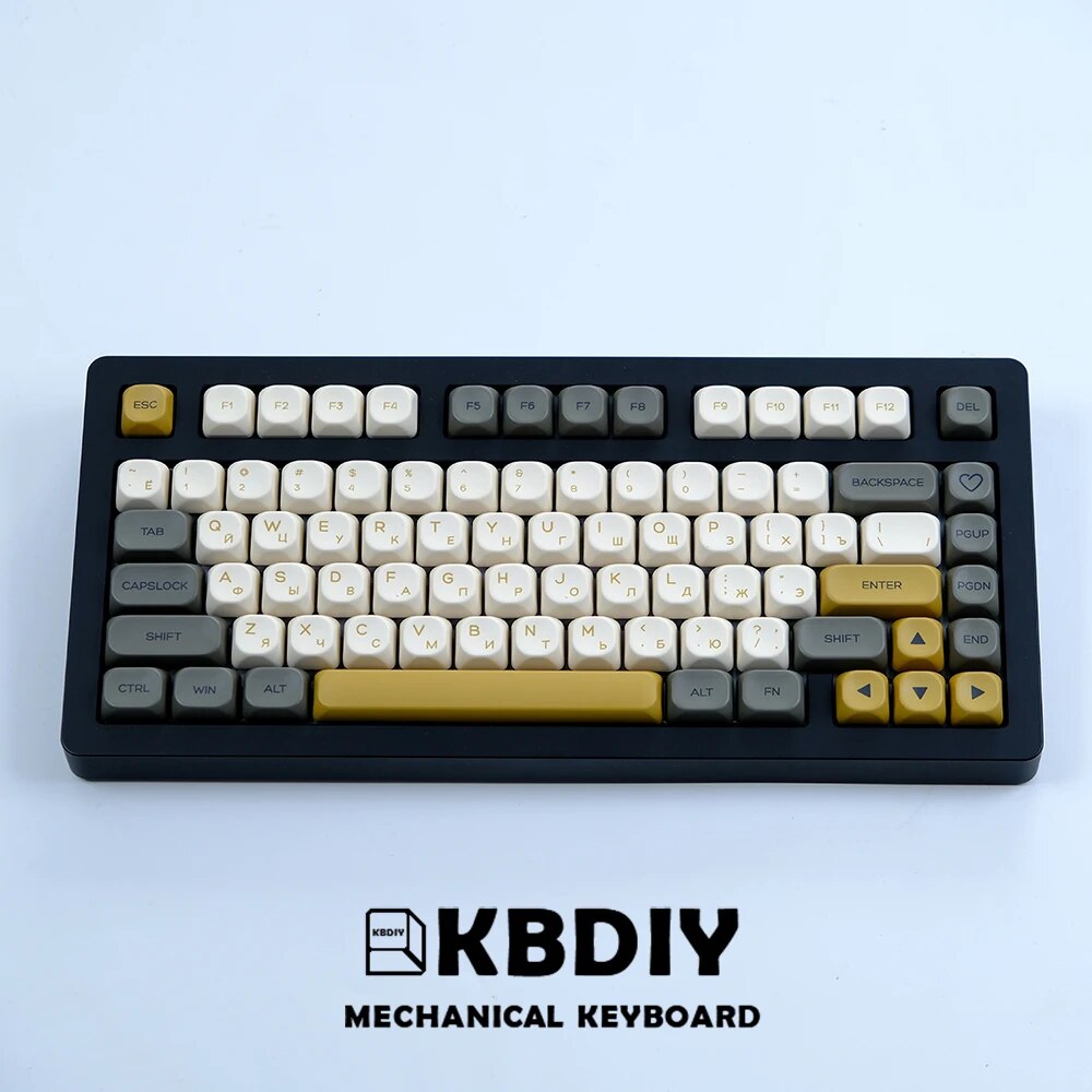 KBDiy KOA Profile PBT Keycaps for Mechanical Keyboard Japanese Korean Russian MAC Apple Style Glimmer Honey Milk Matcha Keycap. 