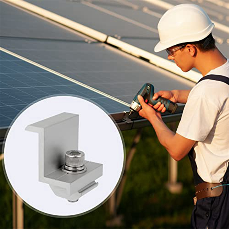 12 Piece Solar Module Bracket End Clamp, End Clamp, Side Clamp for PV Solar Module Roof Mountings (40MM). 