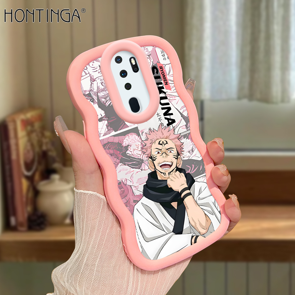 Hontinga for OPPO A5 2020 A9 2020 Back Cover Jujutsu Kaisen Pattern Luxury Phone Cover Soft Silicone Macaron Wave Mobile Case