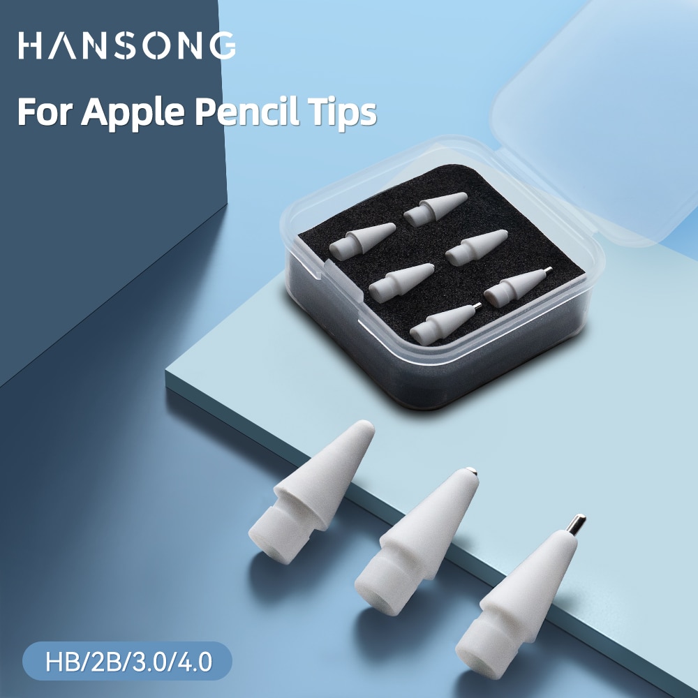 For Apple Pencil Tips For Apple Pencil 1st 2nd Generation Soft Hard Double-Layered Replacement Nib 2H 2B 3.0 4.0 iPad Stylus Nib. 