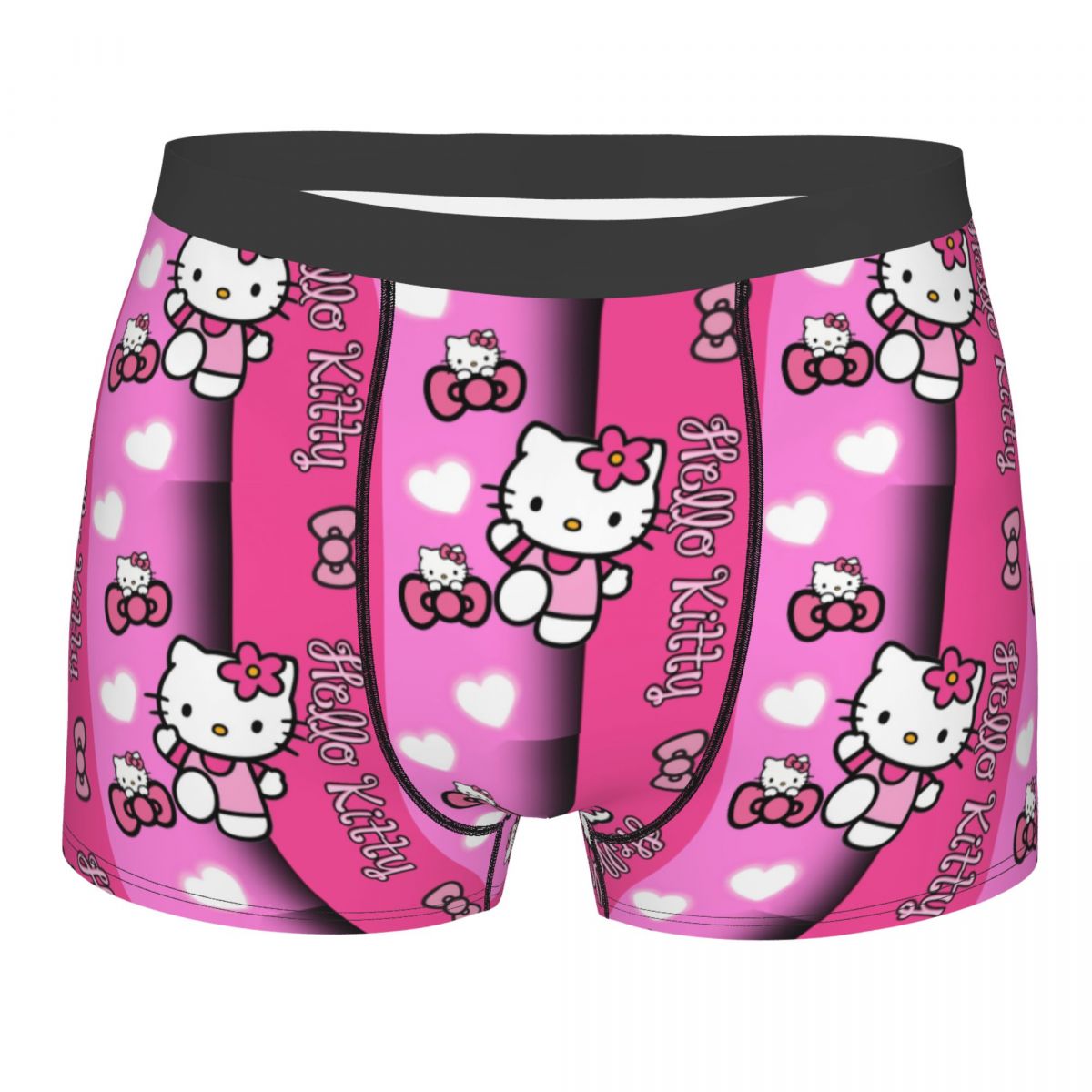 Hello Kitty Boxer Shorts For Men 3D Print Cartoon Underwear Panties Briefs Stretch Underpants. 