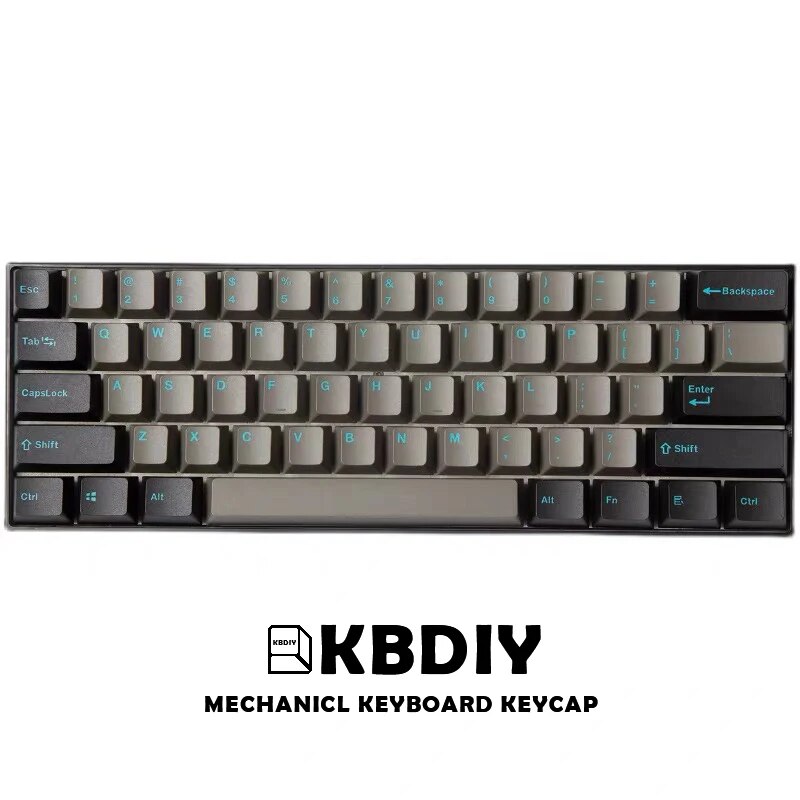 KBDiy 123 Keys/Set OEM Profile PBT Keycaps Blue Black Retro Custom Key Caps for Mechanical Gaming Keyboard 61 gk61 TM680 Keycap. 