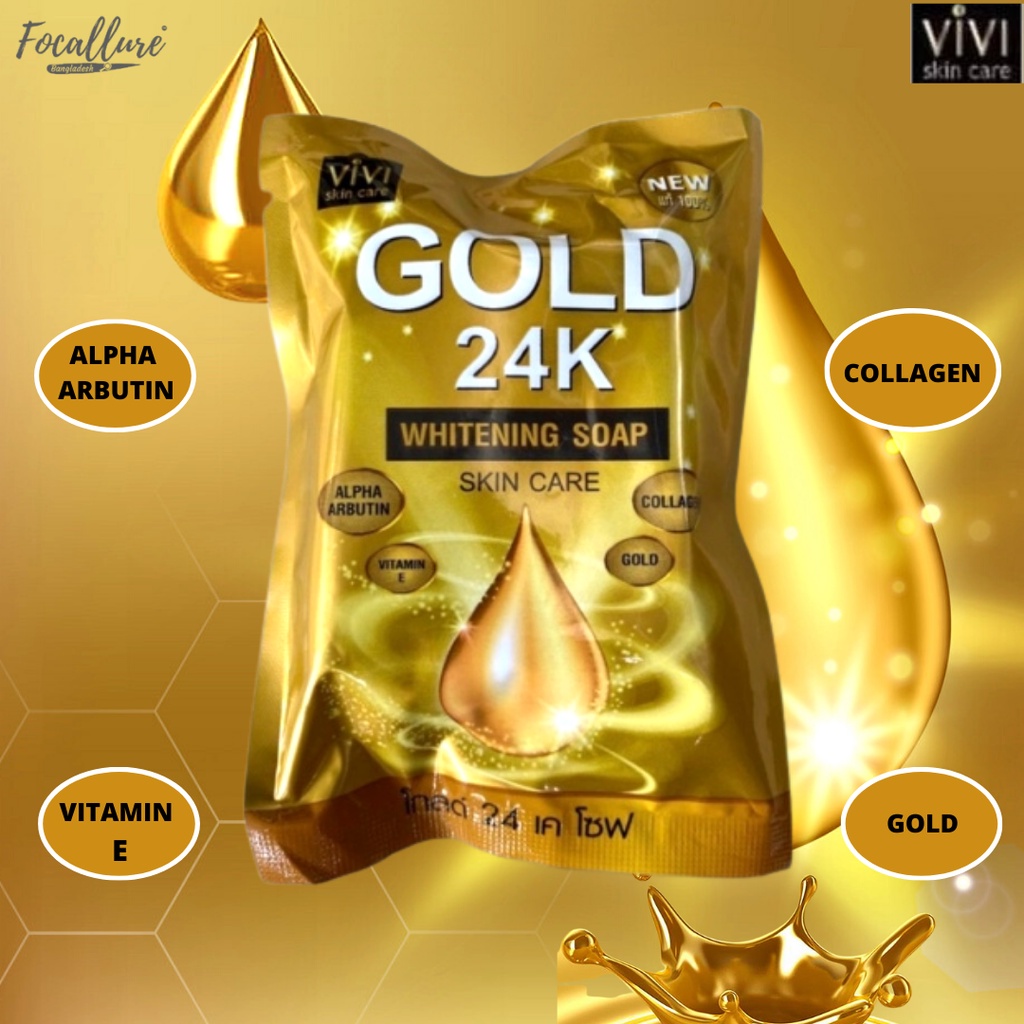 Vivi Skin Care Gold 24k Whitening Soap - 80gm