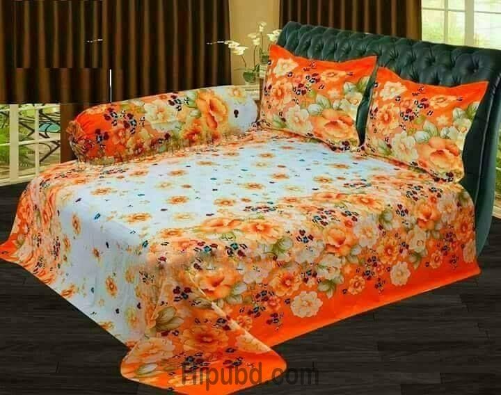 Bed Sheet 100% Cotton King Size Bed Sheet Set with Two Pillow Covers