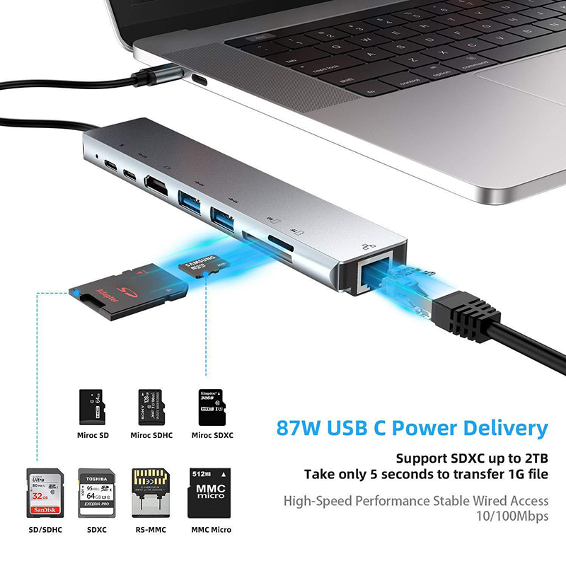 XIAOMI 10in1 4K 30Hz USB C HUB Stacja dokująca typu C do HDMI RJ45 Ethernet PD100W do MacBook iPad Huawei Sumsang USB 3.0 HUB. 