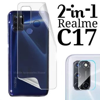 Realme C17 2-in-1 Combo Pack ( Camera Protector Glass + Clear Back Protector)