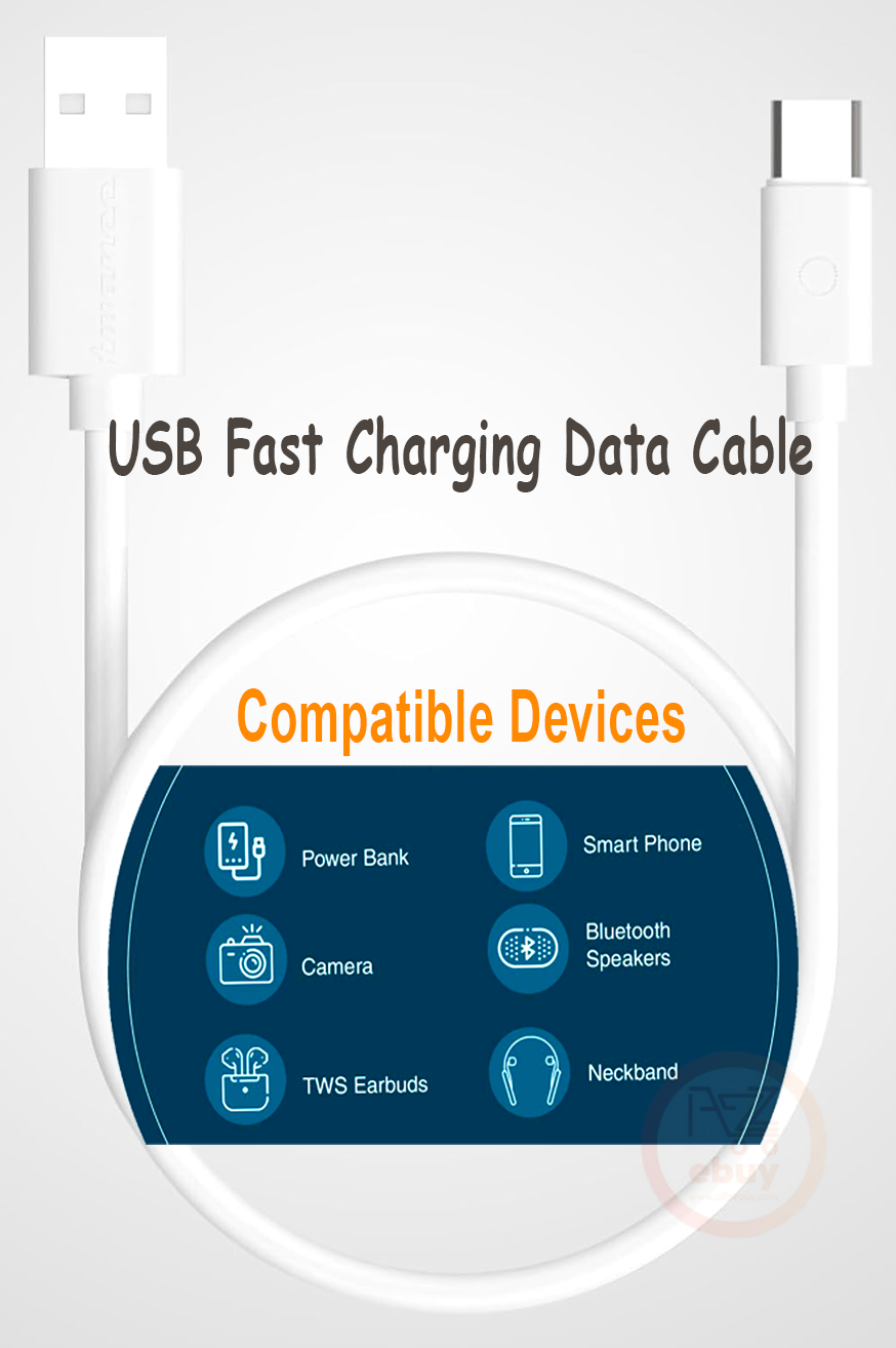 1.5M Type-C USB Super Fast Charging DATA Cable (Compatible with  All type of Android Phones, Power Bank, TWS Bluetooth & Speakers). 