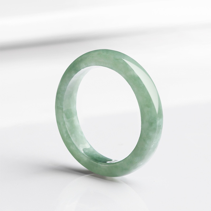 █diy゜Natural Jade A Product Bean Species Ring Men Women Couple Bracelet Jewelry Four Club Wholesale