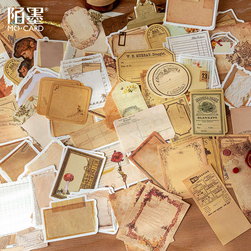MoMo Material Pack Memo Collection Series Art Basic Colors Handwritten Account Message Collage Decoration Paper 6 Styles. 