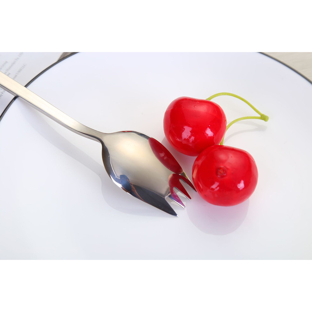 GC 2 In 1 Stainless Steel Fork  Spoon Spork Cutlery Set Kitchen Outdoor Utensil Tool color:as picture show. 