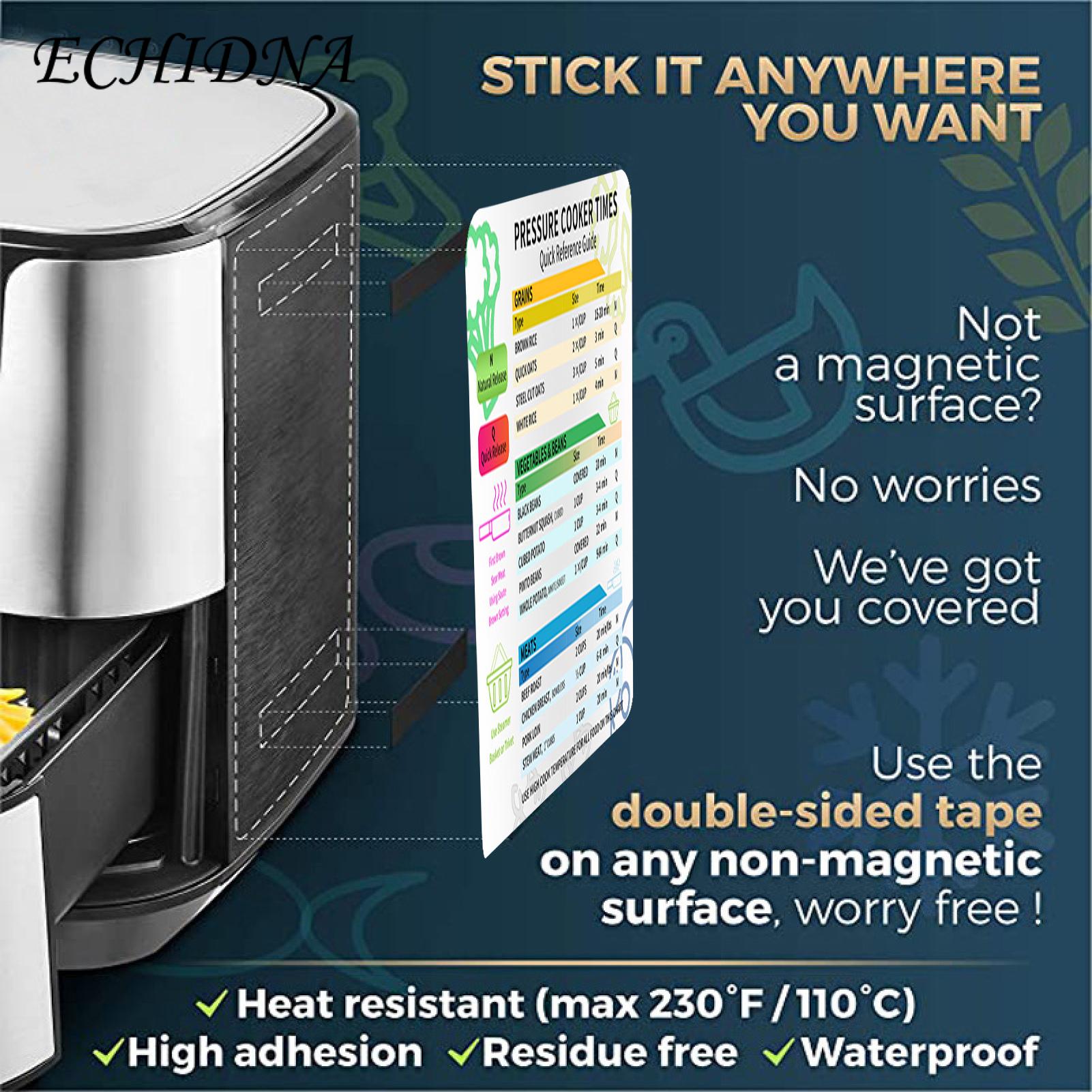 ECHIDNA Cooking Time Sheet Reusable Air-Fryer Accessories Cooking Times Cheat Sheet. 