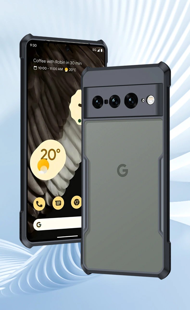 TheGiftKart ShockProof Clear Back Cover Case for Google Pixel 7 PRO | 360 Degree Protection | Hard Transparent Back Cover Case for Google Pixel 7 Pro (PC & TPU, Black Bumper). 