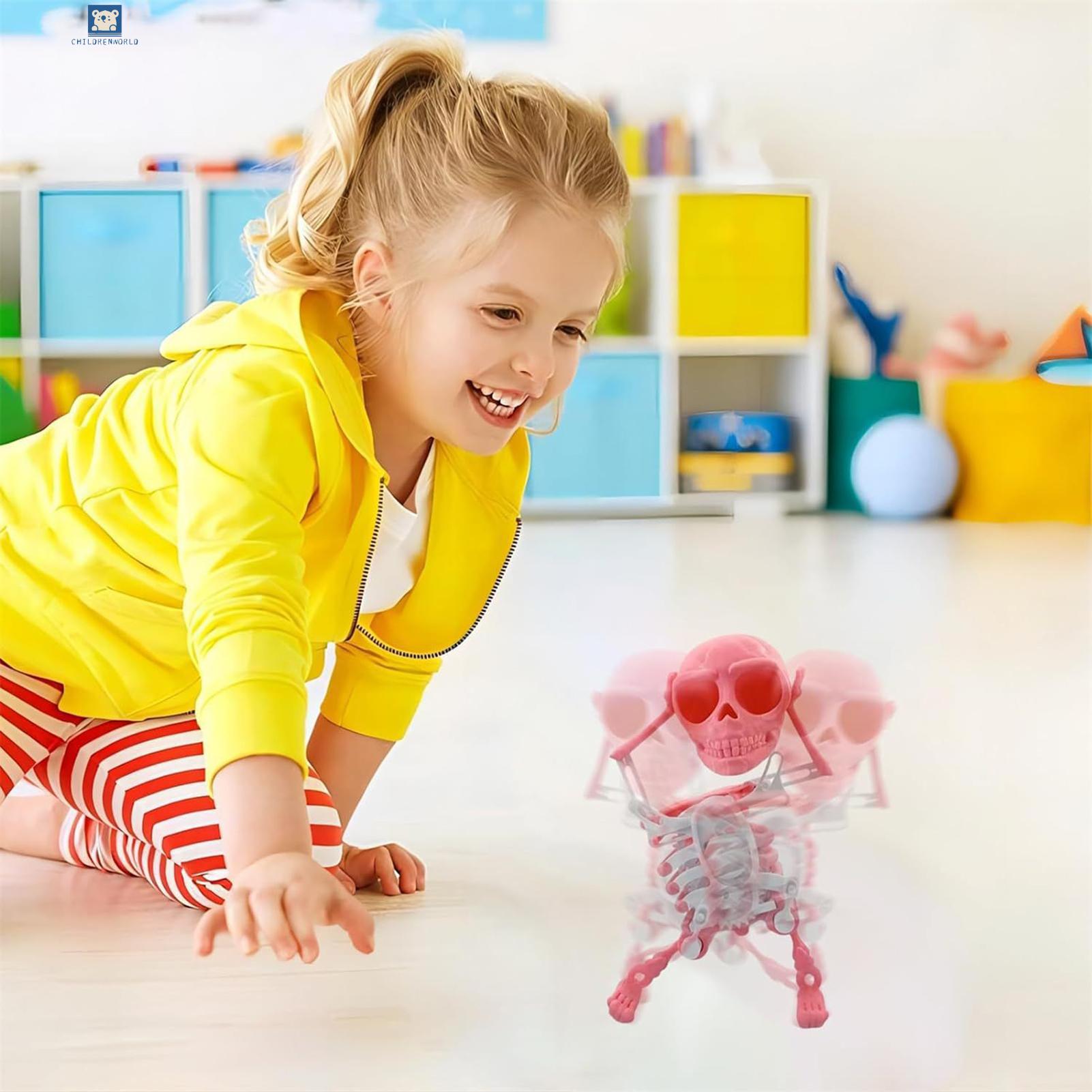 Childrenworld Skeleton Shape Toy Mini 3d Print Dancing Skeleton Toy Fun Clockwork Gift for Kids No Battery Needed Southeast Asian Buyers' Favorite Wind-up Skeleton Toy. 