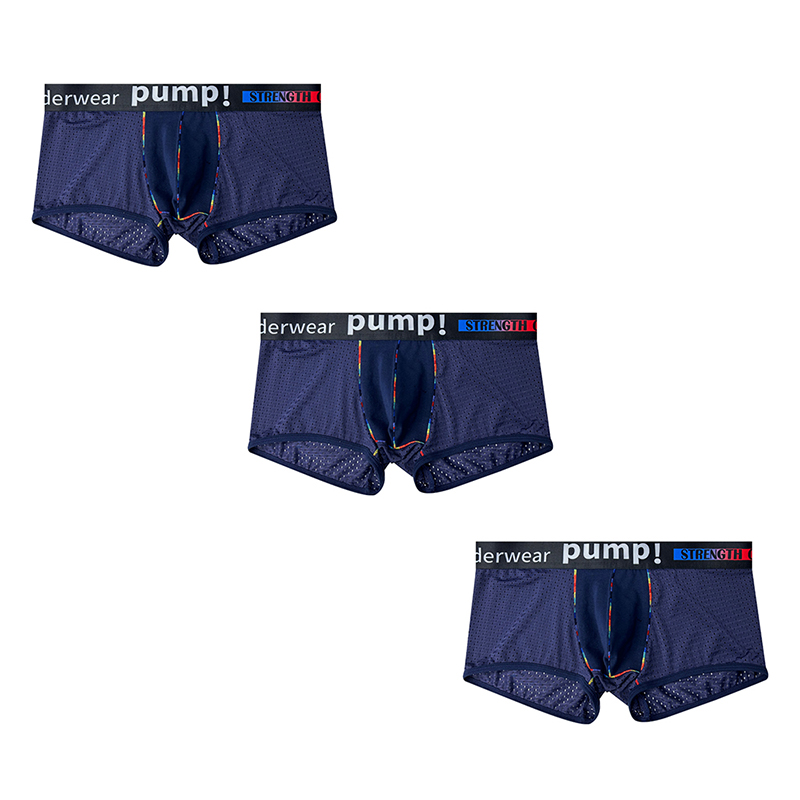CMENIN PUMP 3Pcs Hot Nylon Men's Bxoers Shorts Low Waist Trunks Men Underwear Man Boxer Underpants MP293