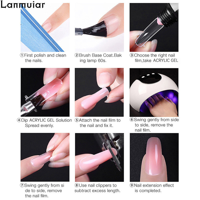 Lanmuiar 11pcs set 3 Color Polygel Nail Kit Nail Builder Kit Nail Extension Kit with UV Lamp Top Coat Base Coat All-in-One for Nail Starter Different Nail Art Ideas DIY Home Manicure. 