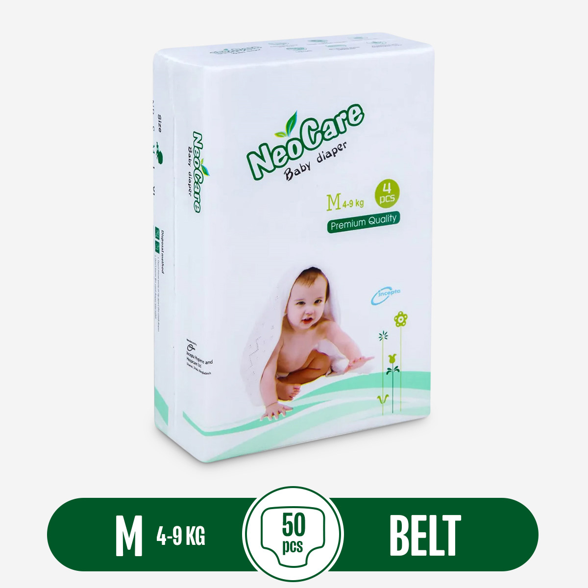 Neocare Belt System Baby Premium Diaper M 4 9 Kg 50pcs