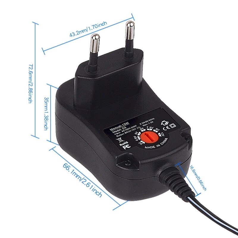 AA Battery Eliminator US/EU/UK Power Supply Adjustable Voltage 3V 4.5V 6V 9V 12V Adapter Can Replace 2AA To 8AA Batteries For To. 