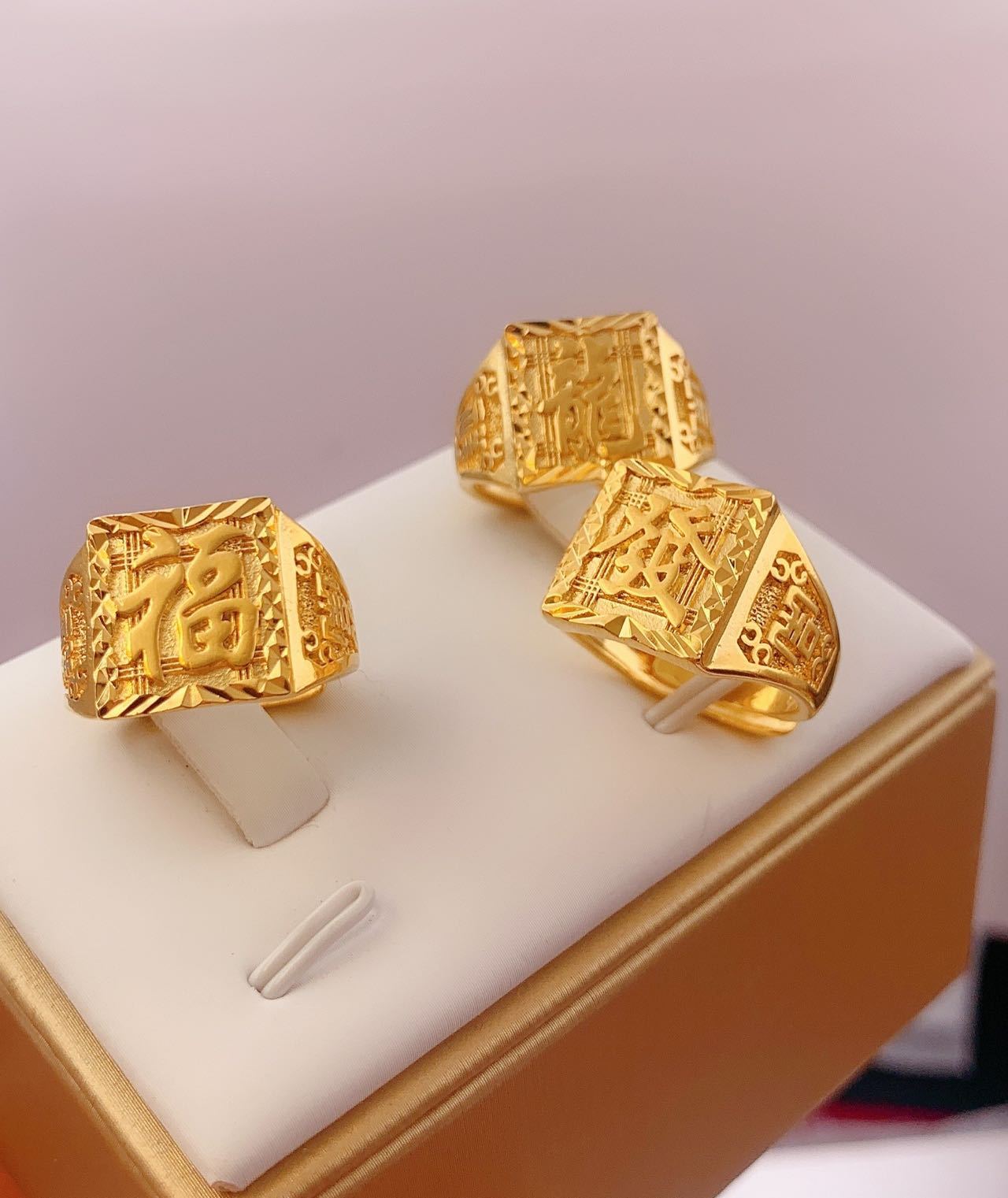 Copper gold-plated sand gold ring for men to make a fortune, luxury, seiko, domineering dragon ring, live mouth adjustable ring, factory direct approval