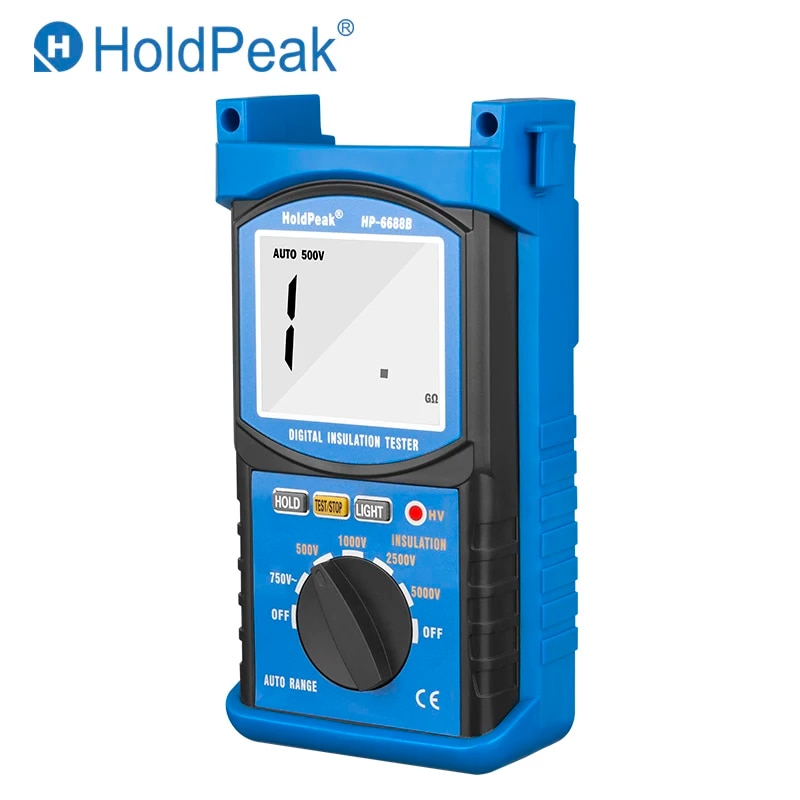 Hold-Peak HP-6688B 200MΩ Insulation Resistance Tester Megometer Digital Handheld Meter 5000V Auto Range Insulated Anti-Magnetic. 