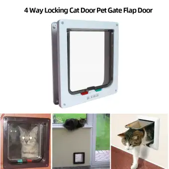 Cat Door Pet Door 4 Way Locking Cat Flap Door Kitten Door Pet Cat
