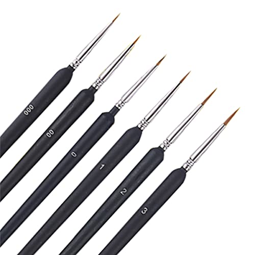 Detail Fine Tip Paint Brushes Set with Ergonomic Handle - Suitable for Acrylic Painting, Oil, Face, Nail, Scale Model Painting