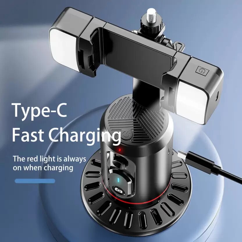 Retrack Q02 AI Tracker 360° Auto Face Tracking Smart Selfie Gimbal Stabilizer Fill Light Tripod With Type-C.. 