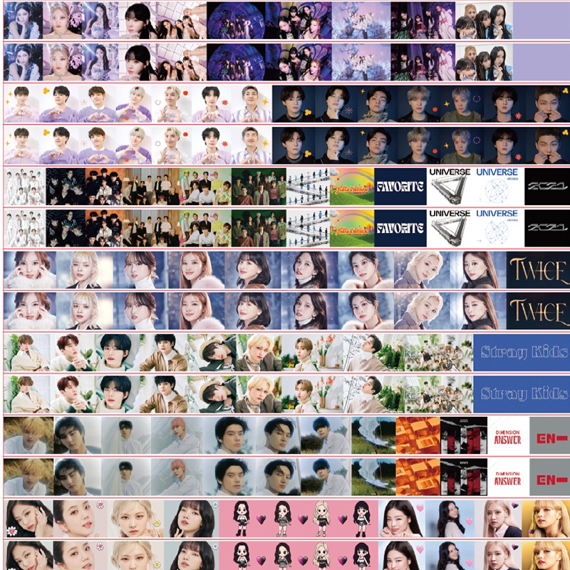 Kpop BTS Twice Straykids Blackpink EN Aespa Hand Account Paper Tape. 